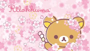 A Teddy Bear With Pink Flowers On It Wallpaper