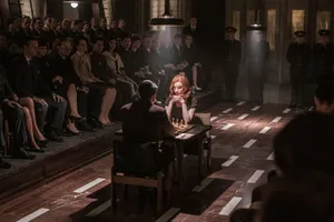 A Tense Moment Between Beth Harmon (anya Taylor-joy) And Vasily Borgov (marcin Dorociński) In The Queen's Gambit Wallpaper