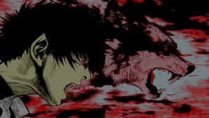 A Terrifying Anime Boy Stares Into The Darkness Wallpaper