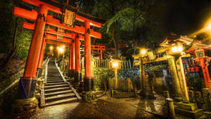 A Traditional Torii Shrine In Japan Wallpaper