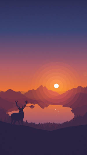 A Tranquil And Serene Deer At Dusk At Firewatch Wallpaper