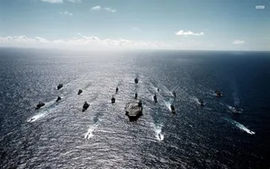 A U S Navy Squadron In Formation Wallpaper