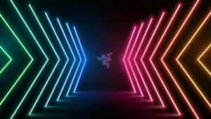 A Vibrant Abstract Composition Of Neon Colors Wallpaper
