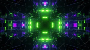 A Vibrant And Eye-catching Combination Of Neon Green And Purple. Wallpaper