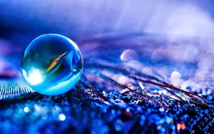 A Vibrant Blue Marble Up Close. Wallpaper