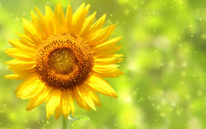 A Vibrant Yellow Sunflower Smiles At The Camera. Wallpaper