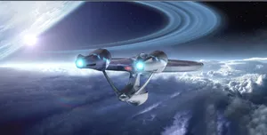 A View Inside The Command Bridge Of The Uss Enterprise Wallpaper