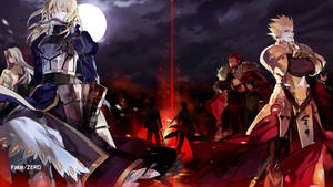 : A View Of The Walled City Of Fuyuki From The Fate Series Wallpaper