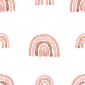 A Watercolor Rainbow Pattern With Pink And Brown Colors Wallpaper