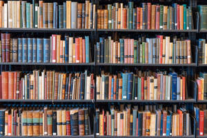 A Webex Virtual Background Image Of Bookshelves Wallpaper