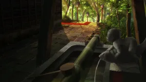 A Whisker Away Temple Landscape Wallpaper