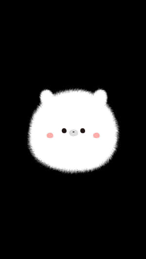 A White Bear With Pink Eyes On A Black Background Wallpaper