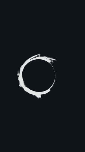 A White Circle On A Black Background Wallpaper