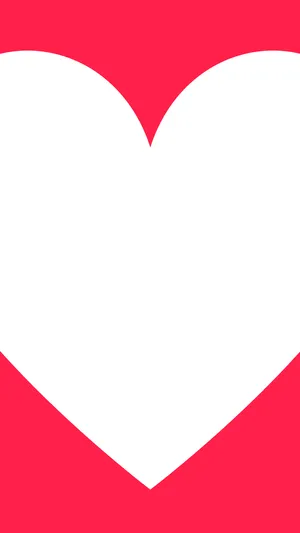 A White Heart On A Red Background Wallpaper