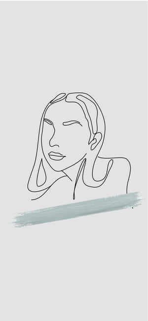 A Woman's Face With A Line Drawing Wallpaper