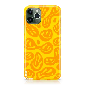 A Yellow And Orange Phone Case With A Pattern Wallpaper