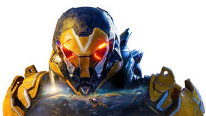 A Yellow And Orange Robot With A Yellow Face Wallpaper