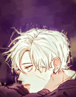 A Young Anime Guy Standing In A Peaceful Forest, An Aesthetic Look For Any Fan Of Anime Wallpaper