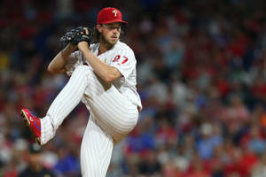 Aaron Nola Curled Up Wallpaper