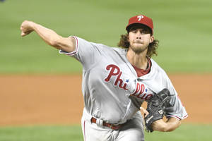 Aaron Nola Throwing Arm Pitch Wallpaper