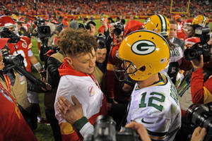 Aaron Rodgers Meets Patrick Mahomes Wallpaper