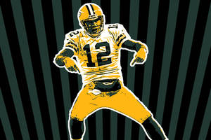 Aaron Rodgers Packers Retro Art Wallpaper