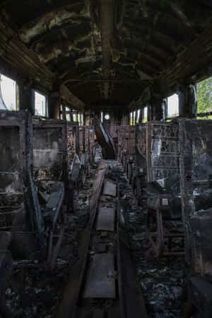 Abandoned Train Car Interior Wallpaper