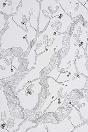 Abigail Edwards Oak Tree White Wallpaper