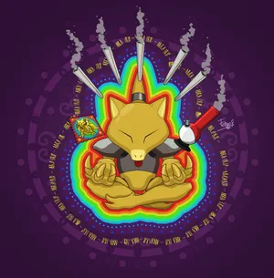 Abra Pokémon Smoking Blunt Wallpaper