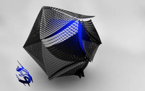 Abstract 4d Black Polygon Visuals Wallpaper