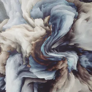Abstract Brown Blue Swirls Aesthetic Tablet Wallpaper