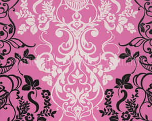 Abstract Pink, Black, And White Swirls Wallpaper