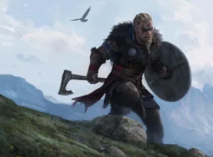 Ac Valhalla Eivor Viking Warrior Wallpaper