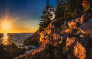 Acadia National Park Bright Sunset Wallpaper