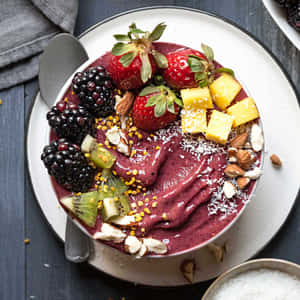 Acai Berry Smoothie Bowl Wallpaper