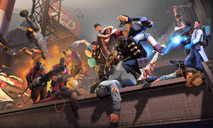 Action-packed Game Of Team Fortress 2 Wallpaper