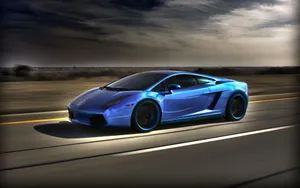 Action Sports Blue Lamborghini Aventador Wallpaper