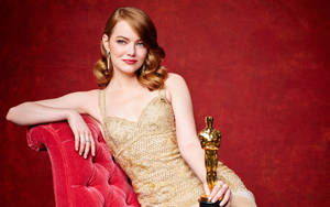 Actress Emma Stone Wins An Oscar Wallpaper