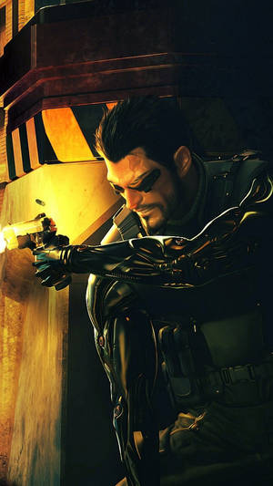 Adam Jensen Shooting Wallpaper