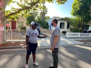 Adam Schiff In The Street Wallpaper