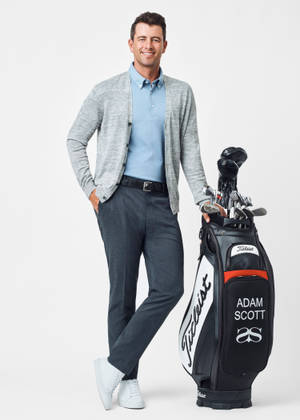 Adam Scott With Gray Cardigan Wallpaper