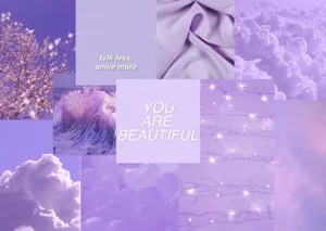Add A Touch Of Creativity To Your Computer With A Purple Aesthetics Design Wallpaper