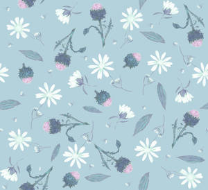 Add A Touch Of Sophistication To Your Designs With This Bold And Beautiful Blue Flower Pattern. Wallpaper