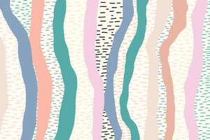 Add Color To Your Space With This Whimsical Pastel Line Design Wallpaper