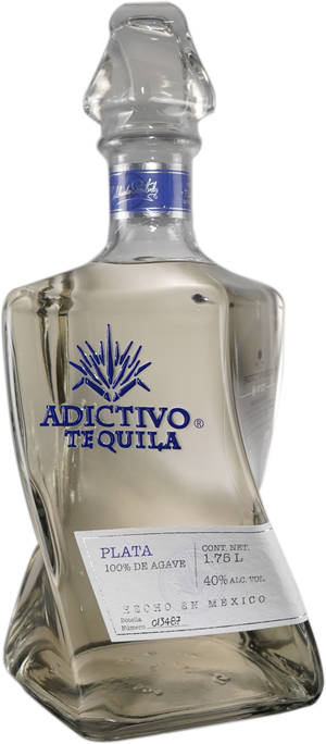 Adictivo Plata Tequila In A Clear Bottle Wallpaper