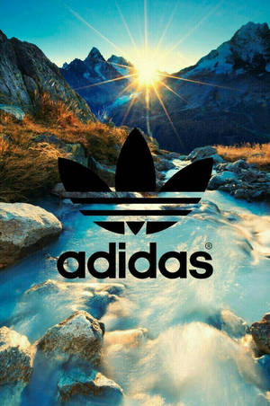 Adidas Brand Logo Mountain Stream Wallpaper
