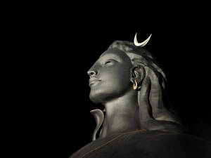 Adiyogi Shiva Statue At Night Wallpaper