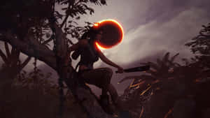 Admire The Shadow Of The Mysterious Tomb Raider Wallpaper