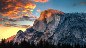 Admiring The Incredible Golden Peak Wallpaper