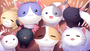 Adorable Anime Cat Looking For A Friend Wallpaper